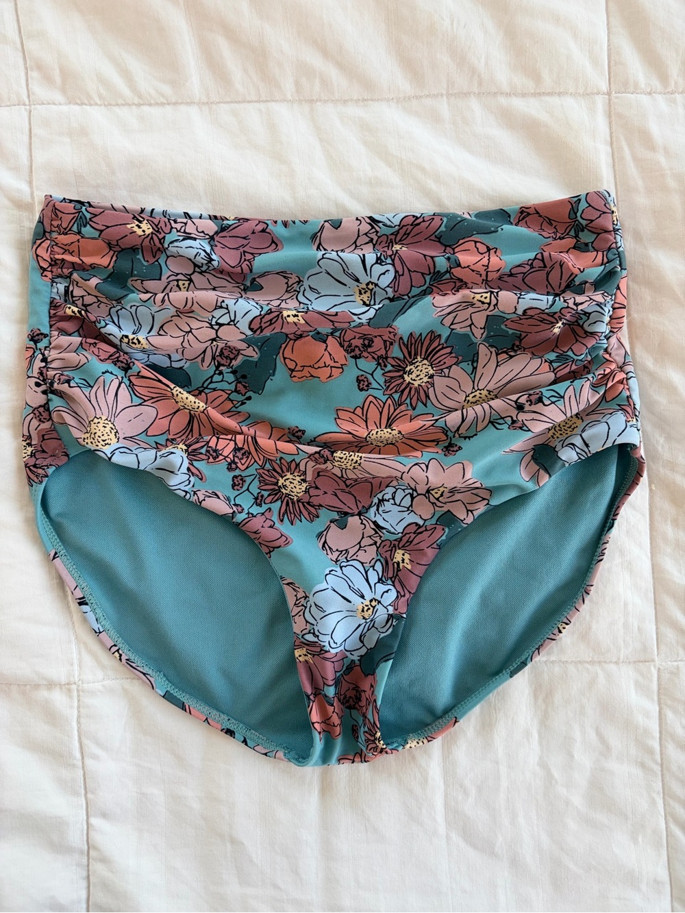 Janela Bay Blue & Pink Swim Bottoms